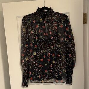 Bailey 44 Floral Sheer Black Blouse w/ tank